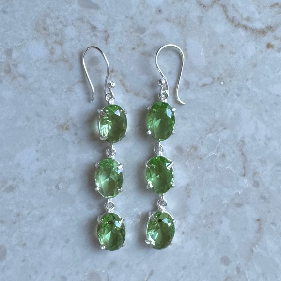 NWOT Sundance Sea Grass Earrings Green Amethyst Sterling Silver